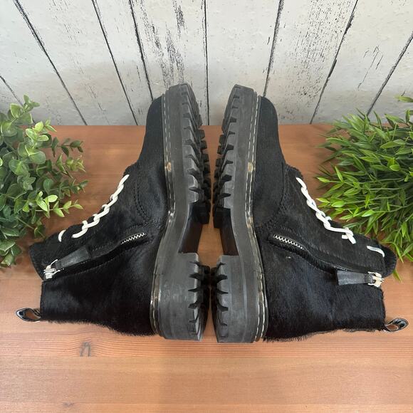 Proenza Schouler Women's Lug Sole Pony Hair Lace Up Boots Size 39 - Picture 7 of 10